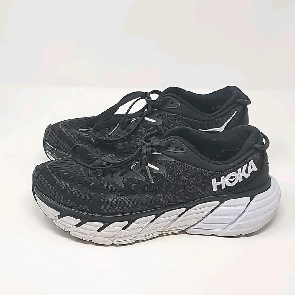 Hoka One One Women's GAVIOTA 4 Wide, Size 8.5D, Black 1123201 FAIR